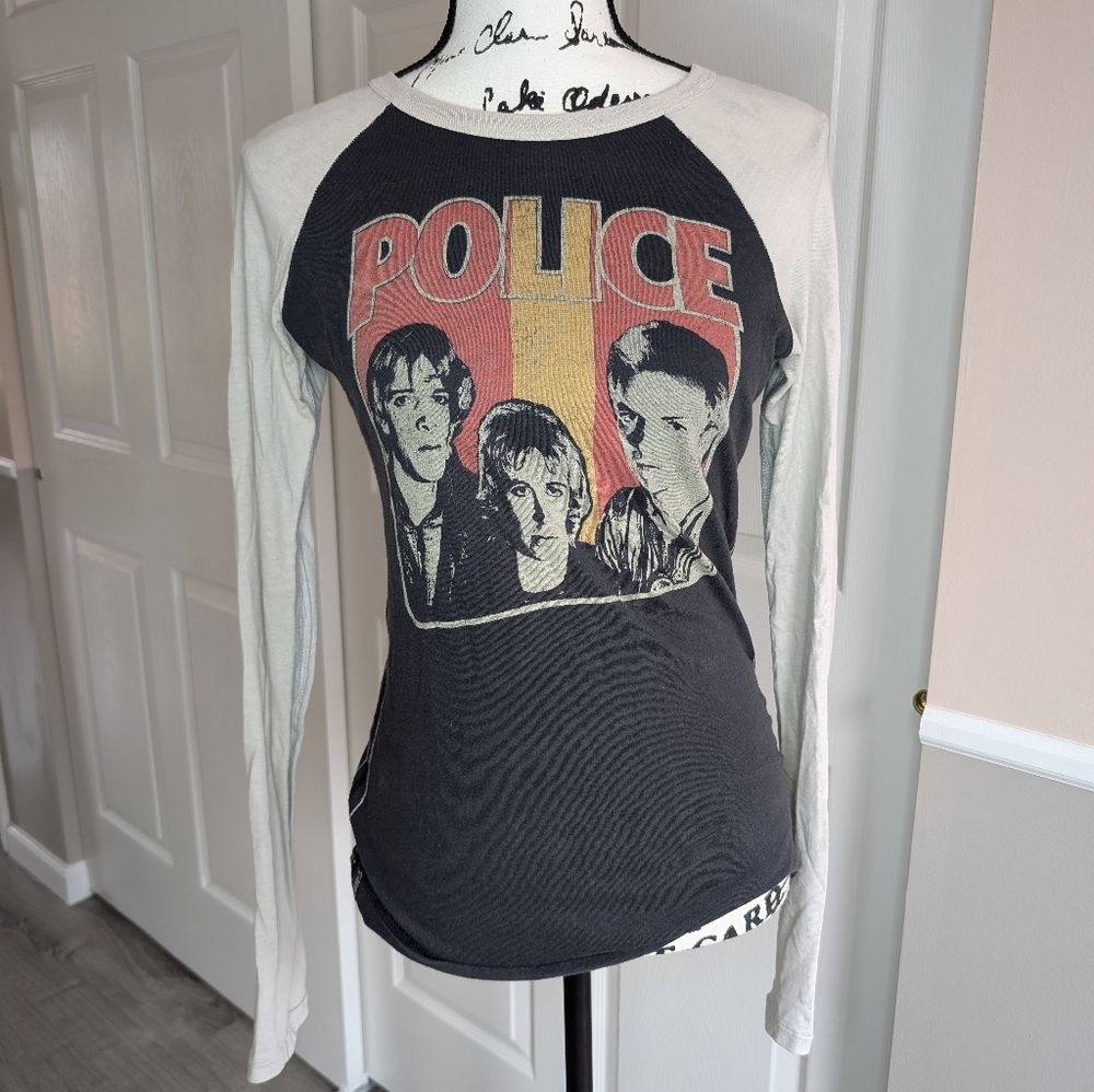 Trunk LTD The Police Raglan Band Tee - Black & Cream